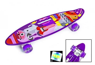 Penny Board З Ручкою "Picasso" Кола, що світяться