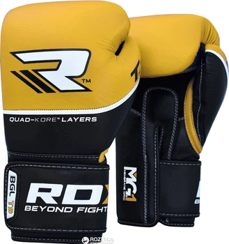 Боксерские перчатки RDX Quad Kore 16oz Желто-черные (880_10126)