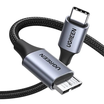 Кабель USB-C to micro USB-B UGREEN US565 5Gbps 15W 0.5m Aluminium Space Gray (15231)