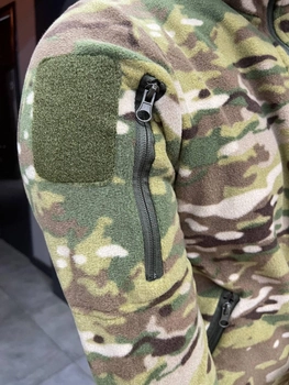Армейская Кофта флисовая Special, теплая, размер M, Мультикам, шевроны и карманы на рукавах