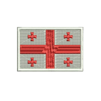 Шеврон на липучці (велкро) Прапор Грузії 8х5,4 см Білий 5042