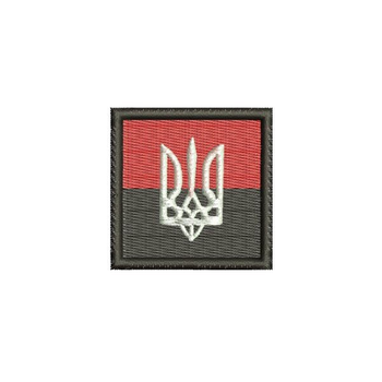 Шеврон на липучці (велкро) Прапор України Червоно Чорний 4,5х4,5 см Чорний 5044