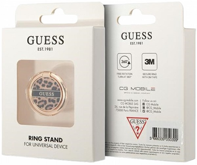 Uchwyt-pierścień na smartfon Guess Ring Stand Leopard GURSHCLEOW Brązowy (3666339050474)