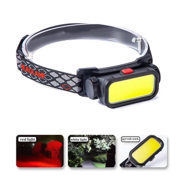 Налобный фонарик Rechargeable Headlamp BL-008 USB-C Белый/Красный свет, аккумуляторный (1010299-Black)