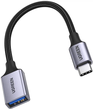 Кабель Ugreen Type-C to USB 3.0 OTG адаптер в нейлоновой оплетке 15СМ Black (US378)