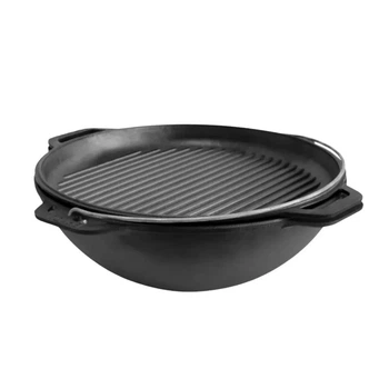 Казан азиатский Brizoll 12л с крышкой-сковородкой гриль КА12-3
