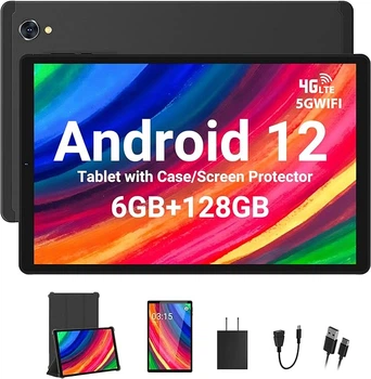 Планшет 10.4" Full HD Toscido T26 6/128Gb 4G 2-SIM 8 ядер Android 12 6000 mAh Черный