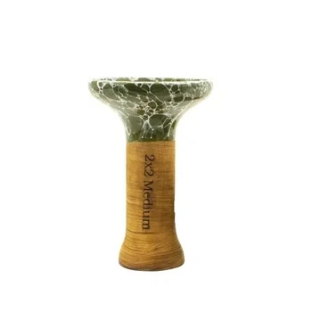 Чаша для кальяна 2×2 Hookah Medium Хаки – прочная глиняная чаша с большой закладкой и хорошей фиксацией калауда