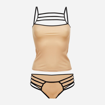Komplet erotyczny (podkoszulka + majtki-bikini) damski DKaren Alexa XS Beżowy (5902230067028)