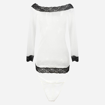 Еротичний комплект (нічна сорочка + трусики-бікіні) жіночий DKaren Ashley M Екрю (5902686565789)