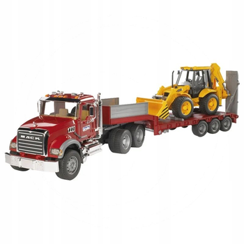 Нaбір ігровий Bruder - Brother Mack granite truck with low-loader and JCB 4CX backhoe loader (4001702028138)