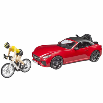 Samochód Bruder Roadster W Road Bike and Figure (03485) (4001702034856)