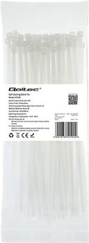 Кабельні стяжки Qoltec Nylon UV 3.6 x 200 мм 100 шт White (5901878521992)
