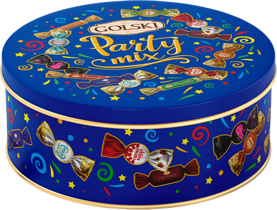 Набор конфет Golski Party Mix в синей металлической банке 330 г (4779038724443)