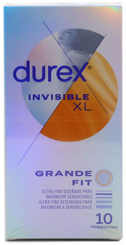 Prezerwatywy Durex Invisible XL Ultra Thin Condoms 10 szt. (8428076003336)
