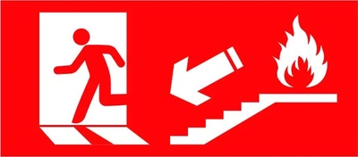 Табличка вихід під час пожежі 15*30 см. ПВХ