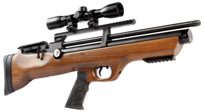 Пневматична гвинтівка Hatsan Flashpup W bullpup set, PCP + (Насос, Приціл 4х32)