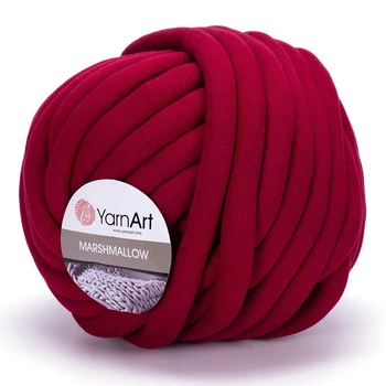 Товста пряжа Marshmallow YarnArt трикотажна 750гр 30м бордова №911