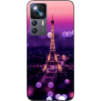 Силиконовый чехол SMTT для Xiaomi 12T / 12T Pro с картинкой Париж ночью