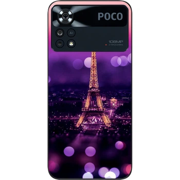 Силиконовый чехол SMTT для Xiaomi Poco X4 Pro 5G с картинкой Париж ночью