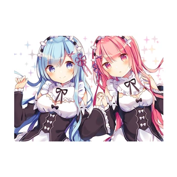 Постер плакат Рем та Рам аніме Життя з нуля в альтернативному світі Re:Zero 42х29 см А3 (poster_0586)