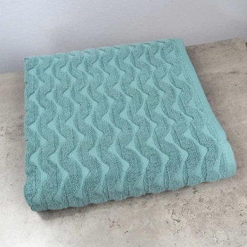Махровое банное полотенце Жаккардовое Волна GM Textile 100х150см 500г/м2 (Мята)