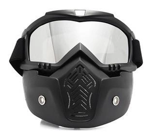 Захисна маска-трансформер для захисту обличчя та очей (срібляста)