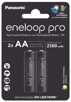 Акумулятор Panasonic Eneloop Pro BK-3HCDE/2CP AA/(HR6), 2500mAh, LSD Ni-MH, Eco Blister 2шт