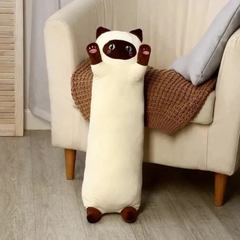Мягкая игрушка обнимашка антистресс Сиамский Кот батон 70 см My Kigu Бежевый (9048)