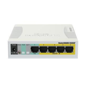 Управляемый коммутатор MikroTik CSS106-1G-4P-1S 5хGigabit Ethernet/1хSFP