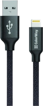 Кабель ColorWay USB-Lightning 1m Black (4823094913027)