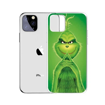Силиконовый прозрачный чехол для iPhone 13 Pro Max Гринч / Grinch