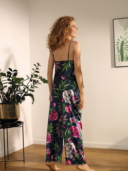 Piżama (podkoszulka + spodnie) damska DKaren Dk-Ki L Granatowa z zielonym i różowym (5903251425712)