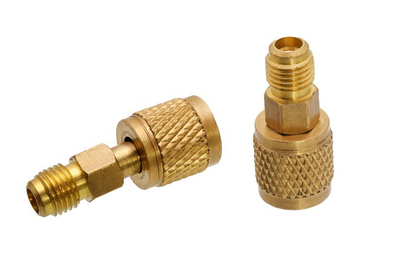 Переходник для заправки фреона холодильников R410, 1/4" + 5/16" SAE (RF20G14QX)