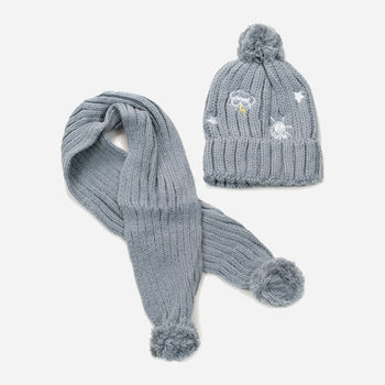 Komplet (czapka + szalik) dziecięcy zimowy Art Of Polo cz16526-2 53-58 cm szary (5902021149513)