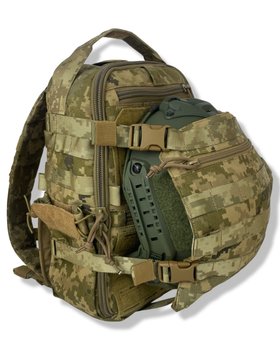 Рюкзак тактичний штурмовий з клапаном для шолому Warrior Spirit Піксель