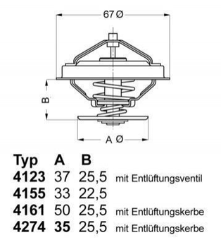 Термостат WAHLER 415587D Volkswagen Transporter 025121113D, 025121113E, 025121113F