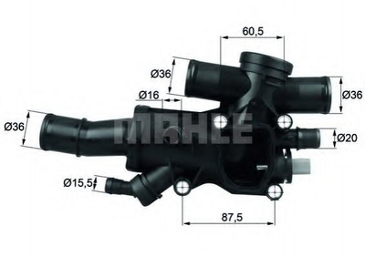 Термостат MAHLE / KNECHT TH 44 83 Peugeot 508, 807, 307, 308; Citroen C8, C5, C4; Fiat Scudo; Volvo S40, S80, C30; Форд Galaxy, Mondeo, Focus, C-Max 1251116, 1251133, 1336X1