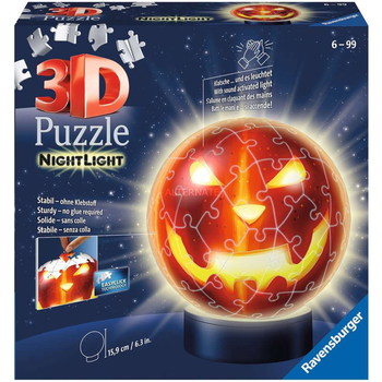 Puzzle rozjarzony Ravensburger 3D Lampka Nocna Puzzle Ball Krbiskopf 20 x 15 cm 72 elementów (4005556112531)