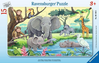 Puzzle klasyczne Ravensburger Zwierzęta Afryki 25 x 15 cm 15 elementów (4005556061365)