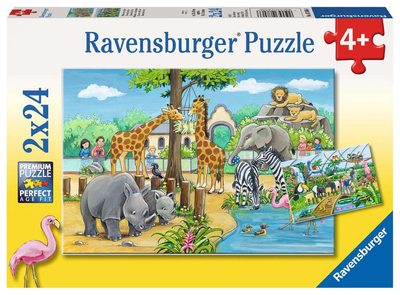 Zestaw puzzli Ravensburger Witamy w Zoo 26 x 18 cm 2 x 24 elementy (4005556078066)