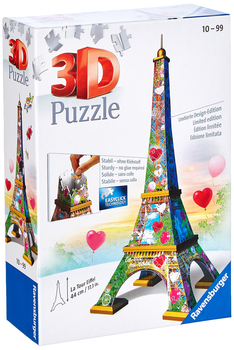 Puzzle 3D Ravensburger - Wieża Eiffla w wersji Love Edition 17 x 17 x 44 cm 224 elementy (4005556111831)