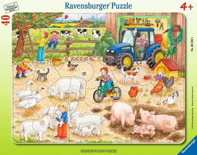 Puzzle figuralne Ravensburger na wielkiej farmie 25 x 33 cm 40 elementów (4005556063321)
