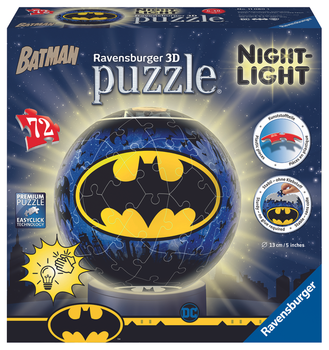 Puzzle 3D Ravensburger Nocne światło Batmana 20 x 15 x 10 cm 72 elementów (4005556110803)