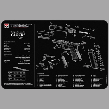 Коврик для оружия Tekmat Glock Gen4, 28x43см