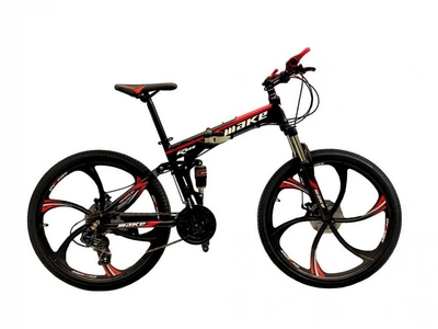 Велосипед Make Bike 26" складной на литых дисках алюминиевая рама 17" Черно-красный (FB1RED)
