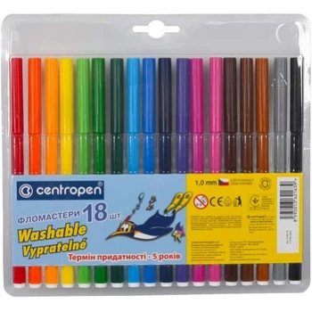 Фломастеры Centropen Пингвины 2 уп х 18 цветов