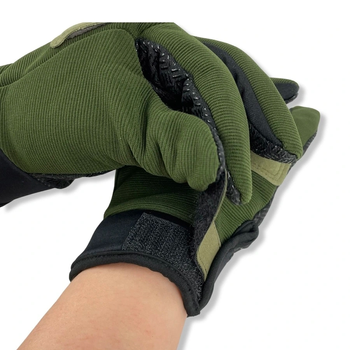 Перчатки тактические с закрытыми пальцами размер L зелёный