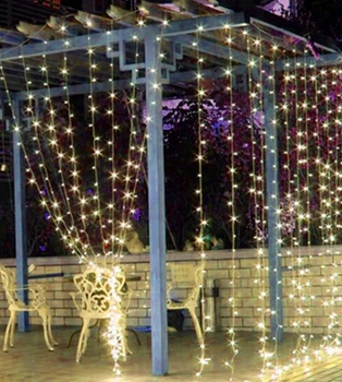 Уличная светодиодная гирлянда штора 450 LED, 3x3м, прозрачный каучук, статический режим, 220В, IP65