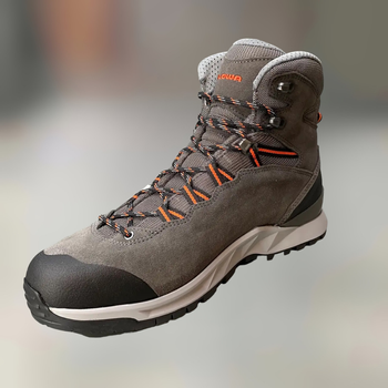 Ботинки трекинговые Lowa Explorer Gtx Mid 46.5 р, Grey/ flame (серый/оранжевый), легкие туристические ботинки